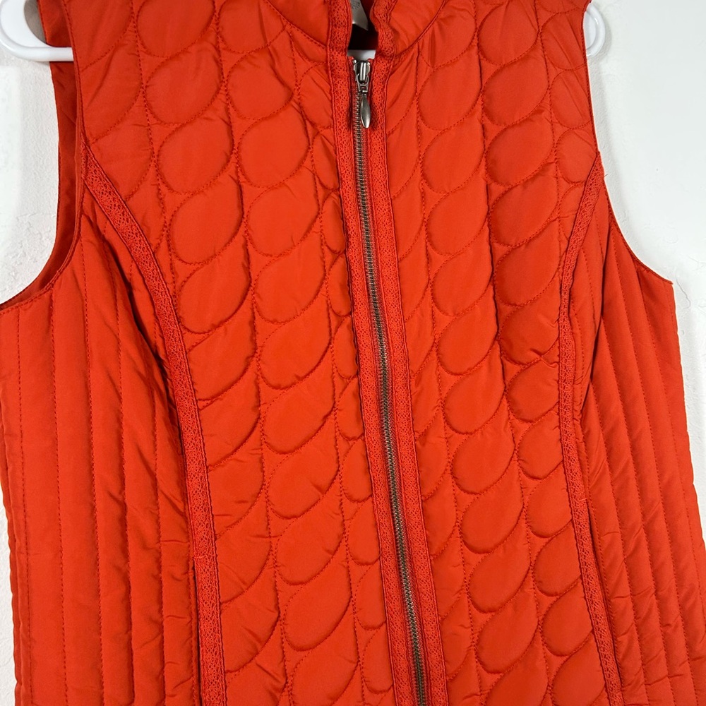 Chico’s Orange Quilted Vest - Picture 3 of 5